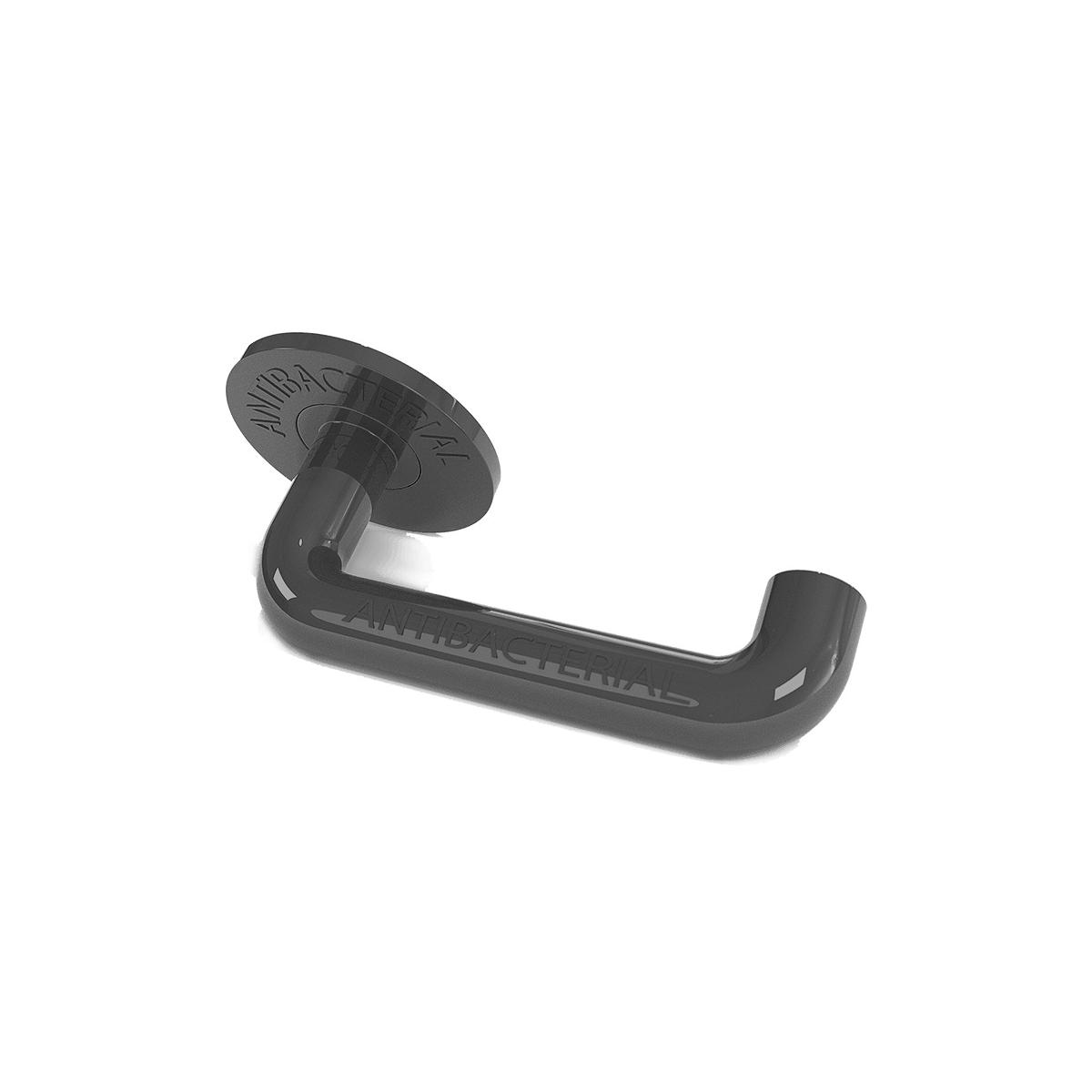 Door Handle - Stericore Antimicrobial - P-lever - Black - Noble Express