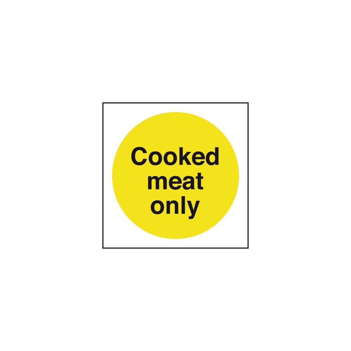 Cooked Meat Only Sign 4x4'' - Noble Express