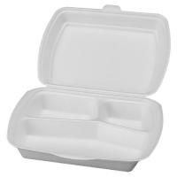 Meal box 3 compartment eps foam white