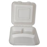 Bagasse natural fibre 3 compartment meal box white 22x20 2x7cm 8