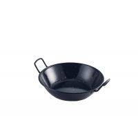 Enamel pan with raised handles black speckled 22x5 5cm 8 7x2 2 dxh 1 5l 53oz