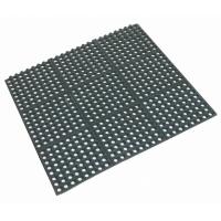 Interlocking rubber floor mat black 90 x 90 x 1 2cm