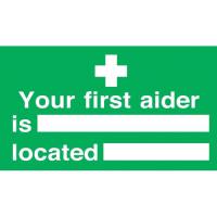 Nominated first aider sign 6x12