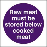 Raw meat must be stored below cooked meat 4x4