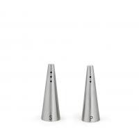 Conical stainless steel salt pepper shaker set